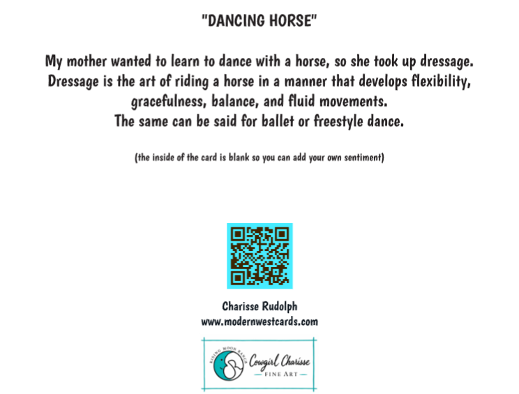 "Dancing Horse" Folded Greeting Card